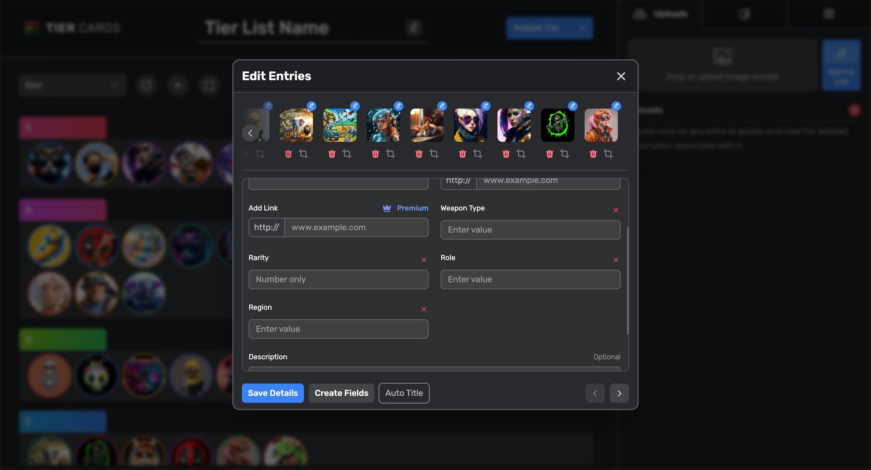 tiercard edit image