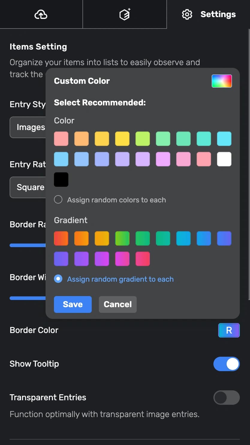 tier cards customisation image